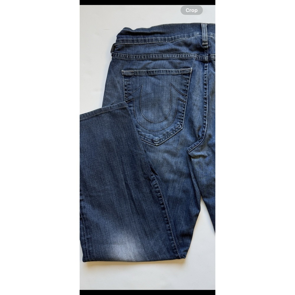 Vintage True Religion Jeans Mens 36x30 Danny Bootcut Med Wash Whisker USA Made - Picture 4 of 12